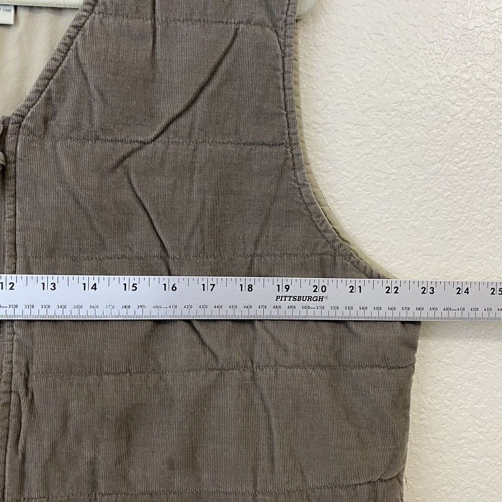 Eddie Bauer Vest Womens XL Corduroy Cotton Collin Bay Brown Gray - Picture 4 of 6